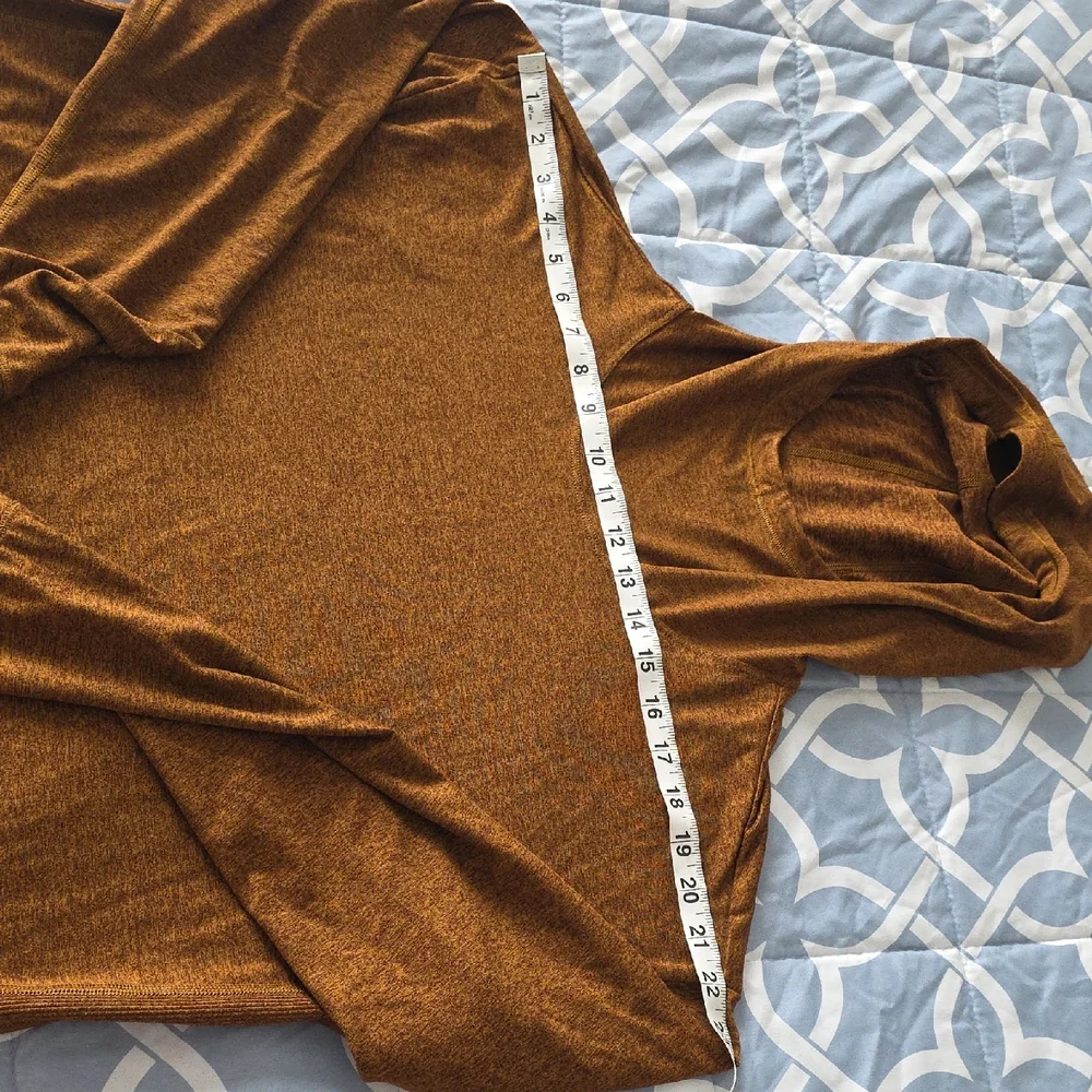 Athleta Uptempo Cowl Neck Hoodie Sweatshirt in Rich Rustic Brown - Picture 9 of 14